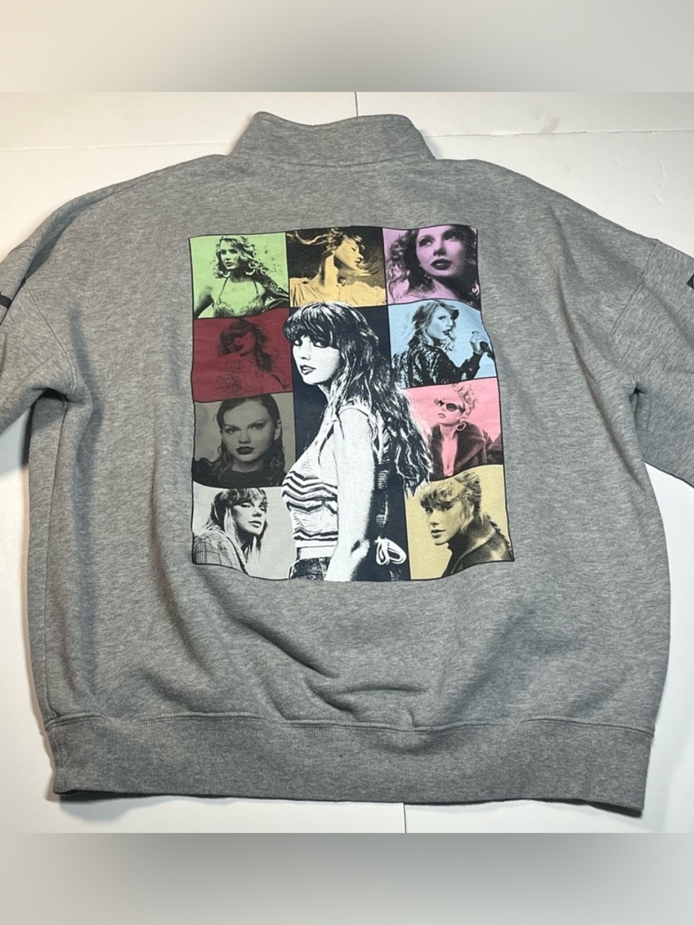 Taylor Swift S The Eras Tour Gray Quarter Zip Crewneck Sweatshirt Official Merch - Picture 12 of 16
